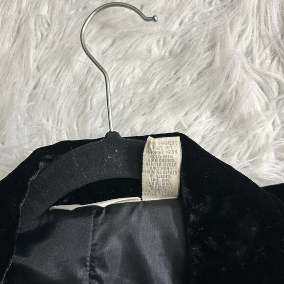 J Jill Velvet Sz 3X Black Mid Length Evening Goth Jacket Coat Embroidery Button - Picture 8 of 9